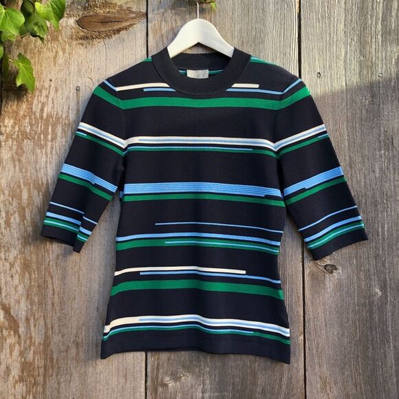 GREY Jason Wu striped knit top Size S Office Preppy - Picture 3 of 7